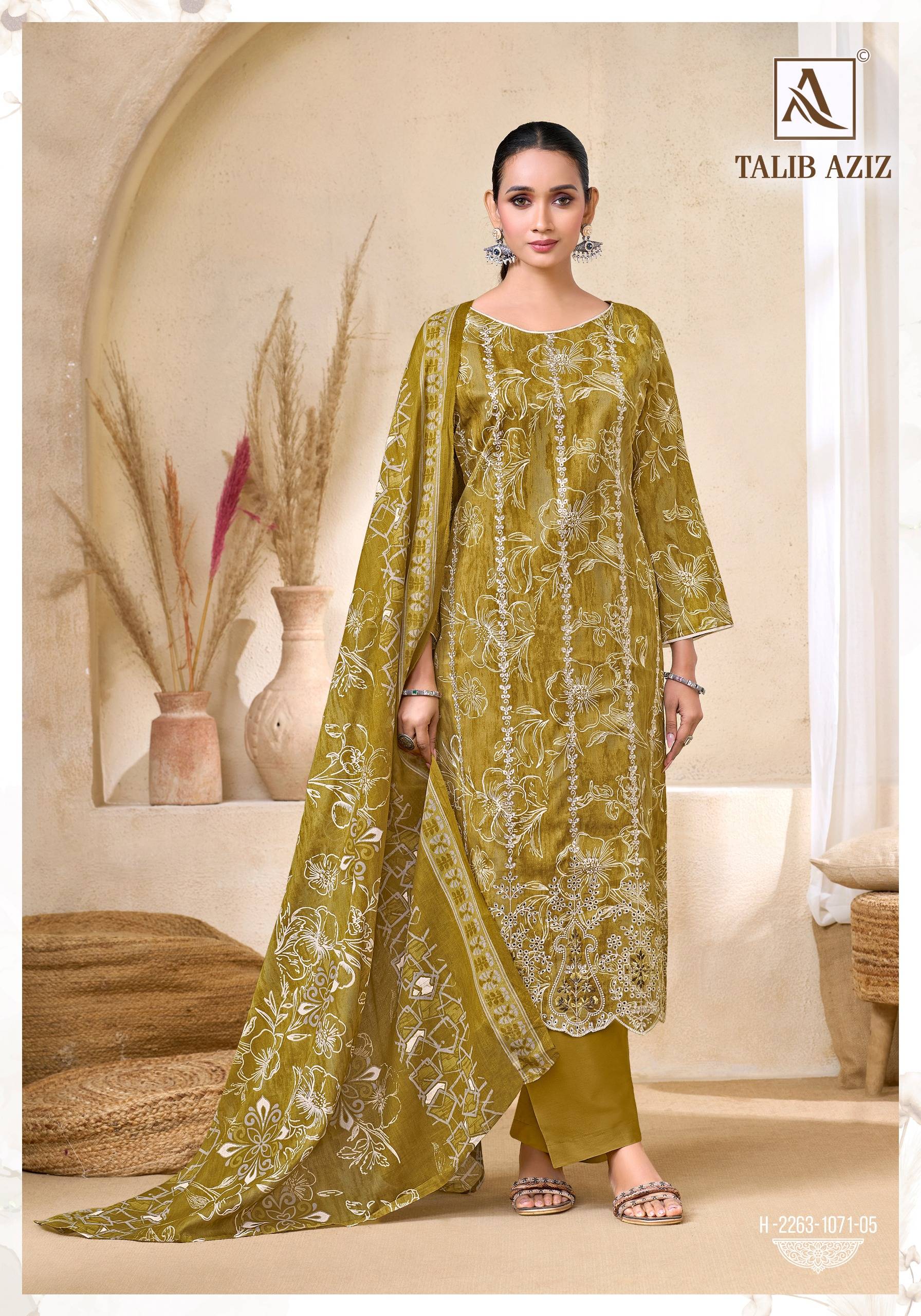TALIB AZIZ By Alok Suit Beautiful Festive Suits Stylish Colorful Fancy Casual Wear Pure Zam Cotton Dresses At Wholesale Price